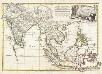 Mappa coloniale della Regione Indiana